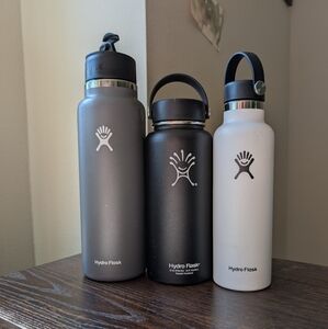 Three 3 Hydro Flask Insulted Stainless Steel Water Beverage Bottles
